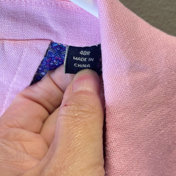 Tailorbyrd‎ Collection NEW Men's Pink/Lilac Linen Blend Modern Sport Blazer 40R - Picture 5 of 6